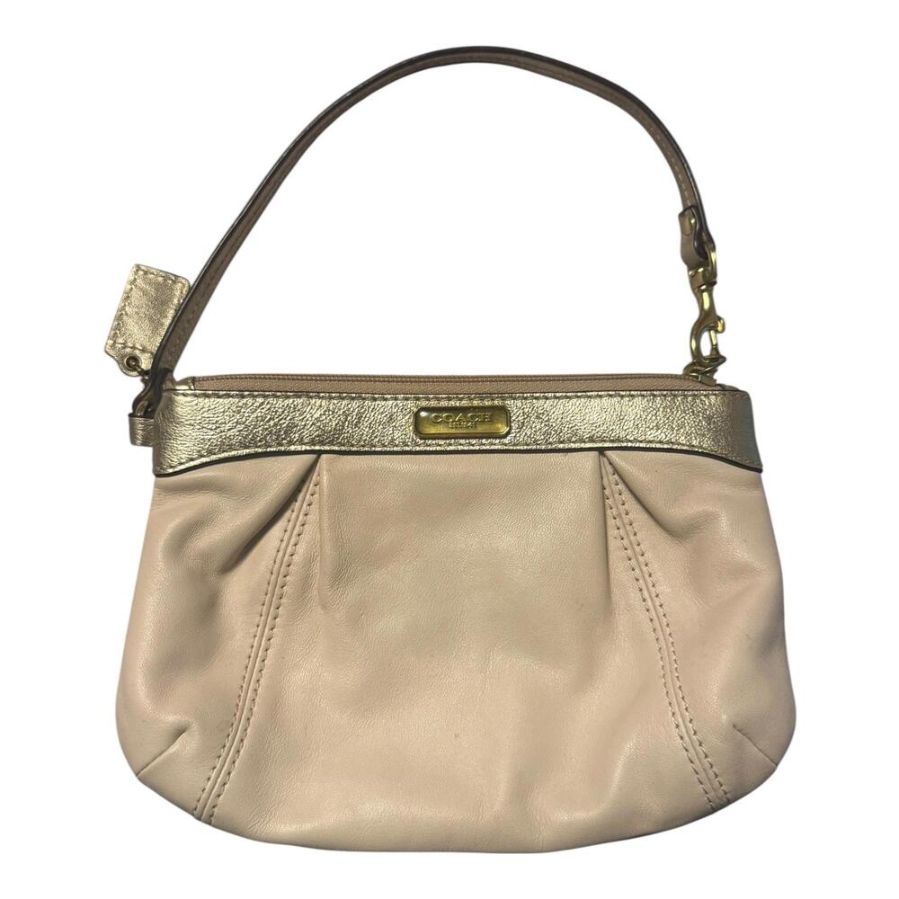 Coach Leather Wristlet Gold Metallic Trim (circa 2008-2012)